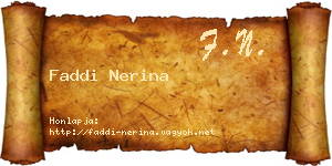 Faddi Nerina névjegykártya